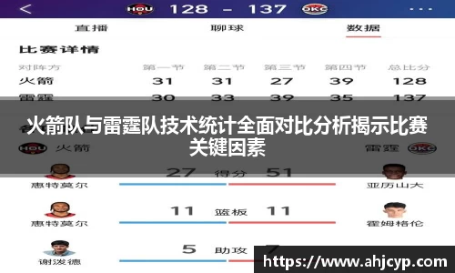 火箭队与雷霆队技术统计全面对比分析揭示比赛关键因素