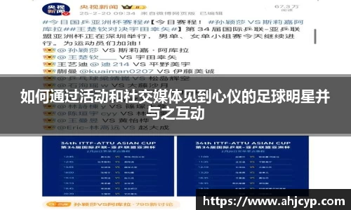 如何通过活动和社交媒体见到心仪的足球明星并与之互动